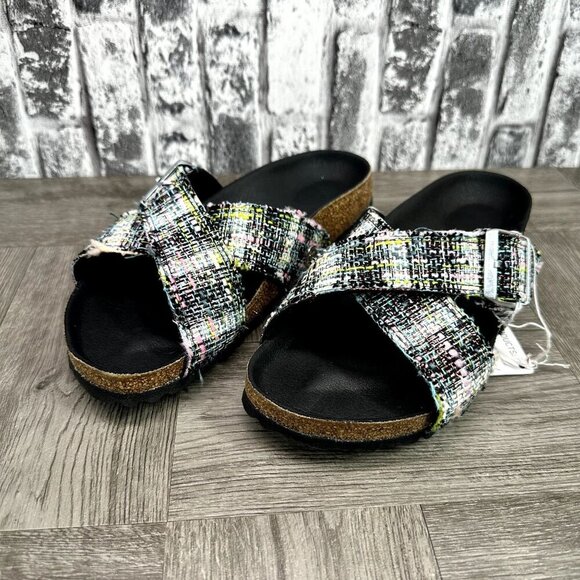 Birkenstock Siena Rivot Logo Festive Weave EURO 38/Women 7 Plaid Slide Sandals - Picture 3 of 8